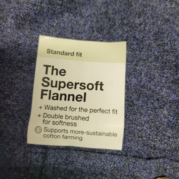 Sonoma Supersoft Flannel Blue Mens Collared XL Standard Fit Snap Down Tags - Picture 4 of 9